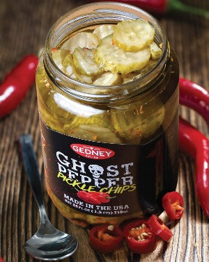 Gedney Black Label Ghost Pepper Pickle Chips - 24oz